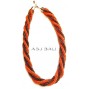 circle beads strand necklaces two color orange gold